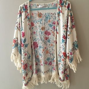Zara Floral Print Boho Kimono
